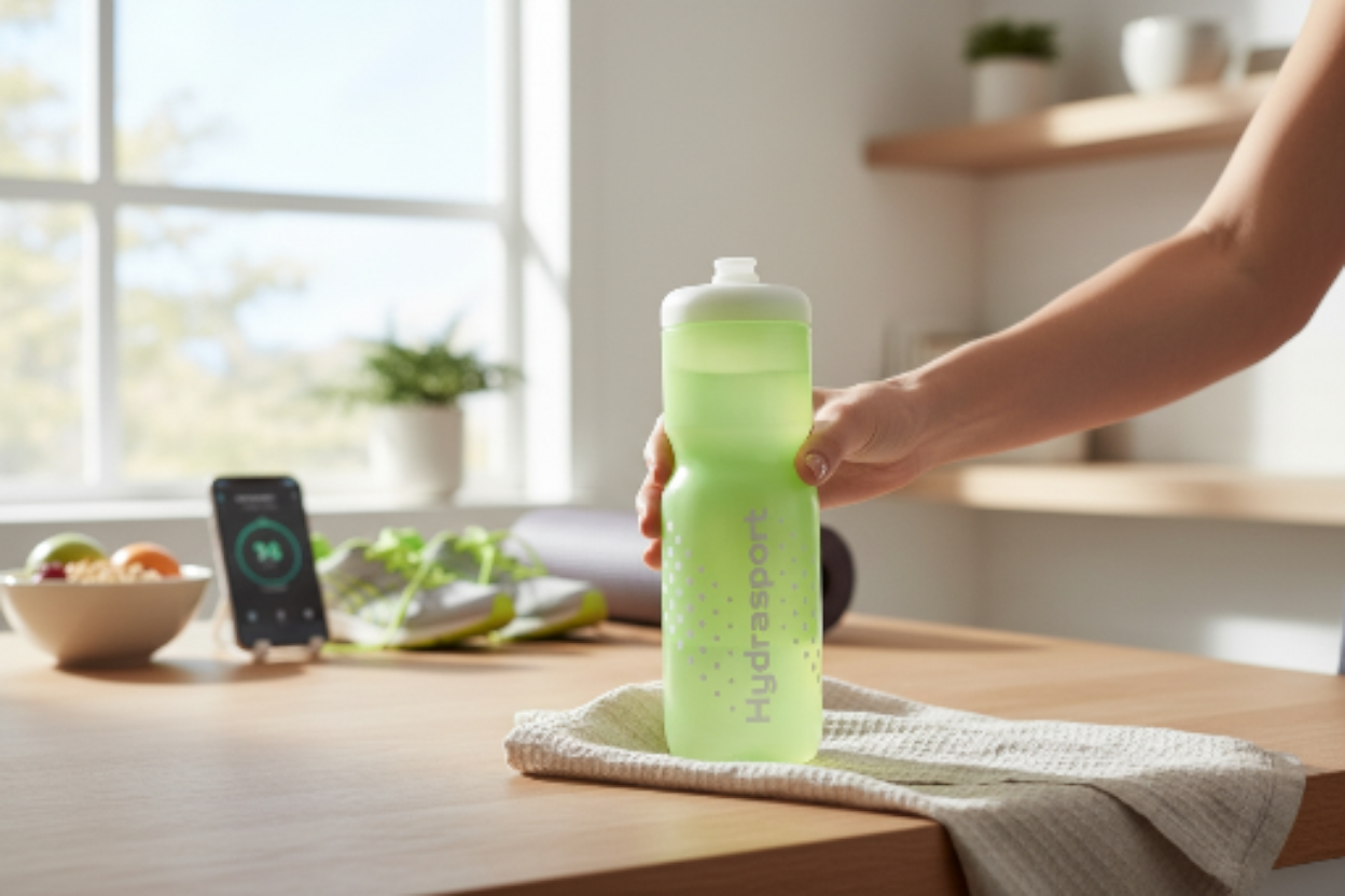 Gourde sport 800ml Vert transparent - Fitness - réutilisable - Hydrasport