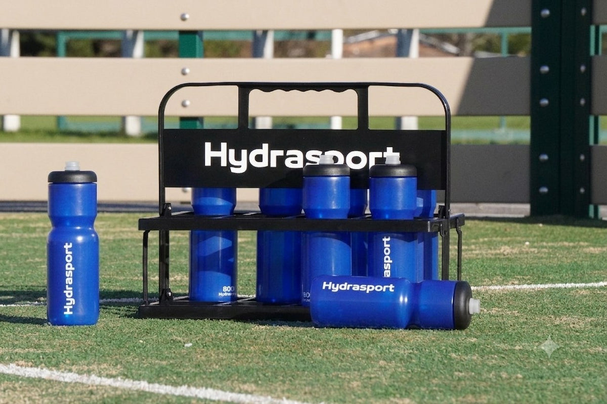 Pack Team Hydrasport bleu : 8 gourdes sport 800ml et porte-gourdes pliable